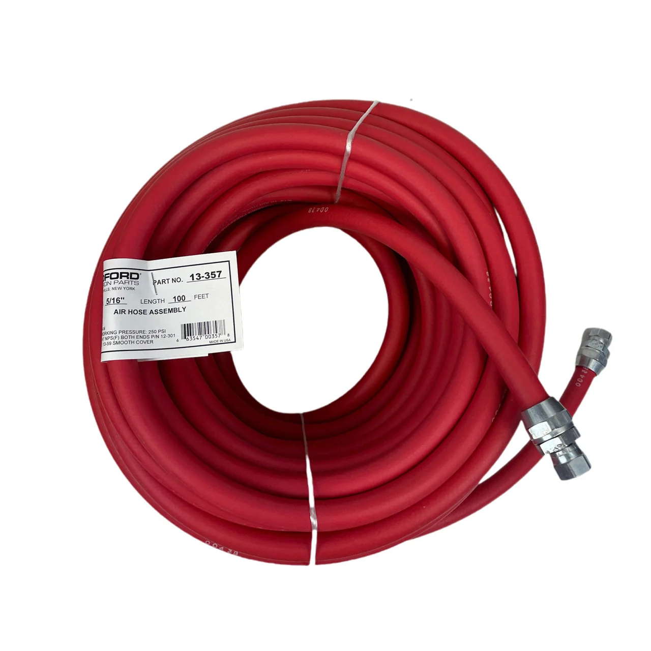 100' x 5/16" Air Hose Assy (Red Smooth)